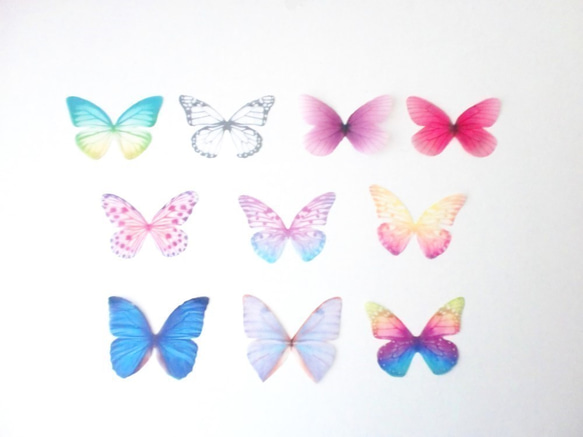 ちょうちょのパーツ 5cm オーガンジー シフォン 素材 蝶々 蝶 パーツ グラデーション ちょうちょ 12 5枚目の画像