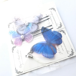 ちょうちょのパーツ 5cm オーガンジー シフォン 素材 蝶々 蝶 パーツ グラデーション ちょうちょ 12 7枚目の画像