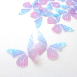 ちょうちょのパーツ 5cm シフォン オーガンジー 素材 蝶々 パーツ グラデーション ピンク ブルー 17 1枚目の画像