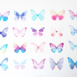 ちょうちょのパーツ 5cm シフォン オーガンジー 素材 蝶々 パーツ グラデーション ピンク ブルー 17 2枚目の画像