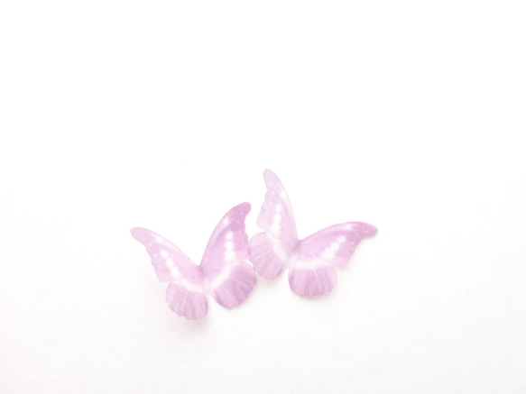 ちょうちょのパーツ 5cm シフォン・オーガンジー 素材 蝶々 パーツ パステル パープル 18 7枚目の画像