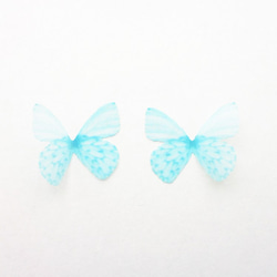 ちょうちょのパーツ 3cm 蝶々 パーツ シフォン オーガンジー 素材 パステル グリーン 27 4枚目の画像