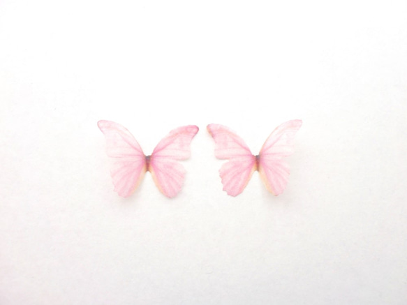 ちょうちょのパーツ 3cm シフォン オーガンジー 素材 蝶々 パーツ パステルピンク 24 10枚目の画像