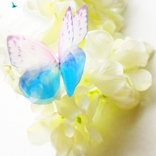 ちょうちょのパーツ 3cm シフォン オーガンジー 素材 蝶々 パーツ