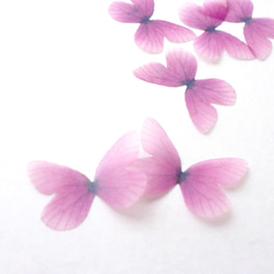 ちょうちょのパーツ 3cm シフォン オーガンジー 素材 蝶々 パーツ パープル  紫 2 1枚目の画像