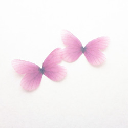 ちょうちょのパーツ 3cm シフォン オーガンジー 素材 蝶々 パーツ パープル  紫 2 5枚目の画像