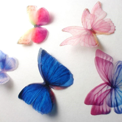 ちょうちょのパーツ 3cm シフォン オーガンジー 蝶 素材 蝶々