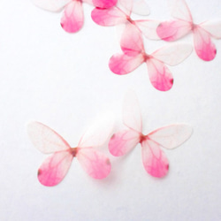 ちょうちょのパーツ 3cm シフォン・オーガンジー素材 蝶　パーツ ピンク ホワイト　ベニスカシ　30 1枚目の画像