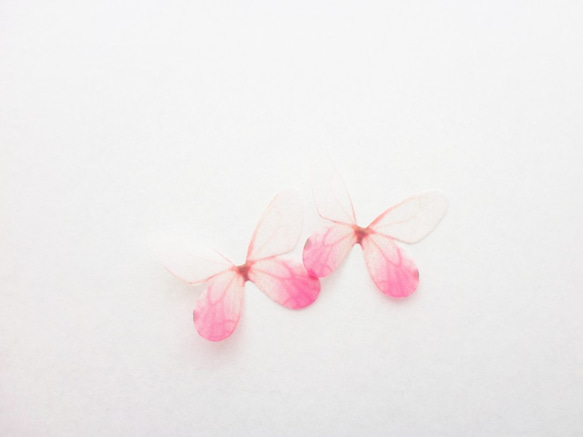 ちょうちょのパーツ 3cm シフォン・オーガンジー素材 蝶　パーツ ピンク ホワイト　ベニスカシ　30 4枚目の画像