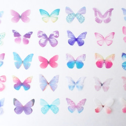 ちょうちょのパーツ 3cm シフォン・オーガンジー素材 蝶　パーツ ピンク ホワイト　ベニスカシ　30 5枚目の画像