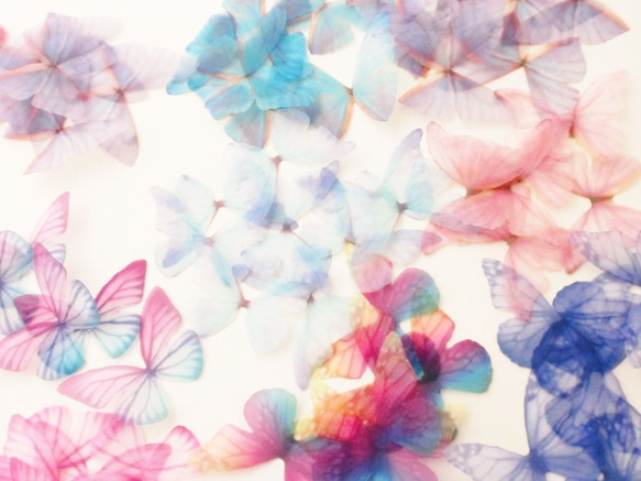 ちょうちょのパーツ 4cm シフォン・オーガンジー素材 蝶々パーツ 蝶の素材 ピンク ホワイト 7 2枚目の画像