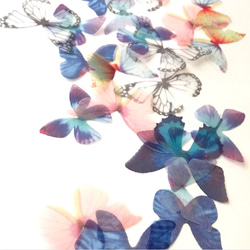 ちょうちょのパーツ 4cm シフォン・オーガンジー 素材 蝶々 パーツ ブルー パープル 6 10枚目の画像