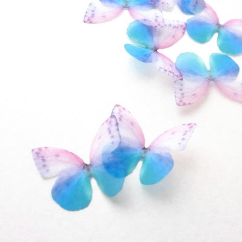 ちょうちょのパーツ 4cm シフォン オーガンジー 素材 蝶 パーツ 蝶々