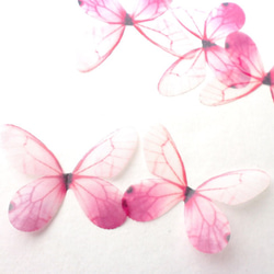 ちょうちょのパーツ　6cm　シフォン・オーガンジー素材　蝶々のパーツ ピンク 1枚目の画像