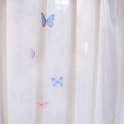 ちょうちょのパーツ 5cm シフォン・オーガンジー素材　蝶 パーツ ブルー グリーン モルフォ 23 8枚目の画像