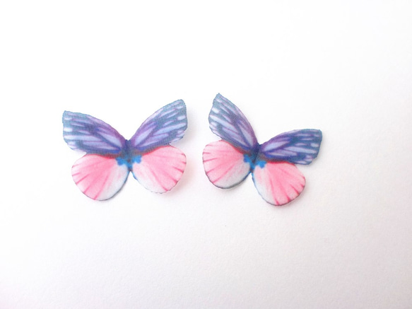 ちょうちょのパーツ 3cm シフォン・オーガンジー素材　蝶々 パーツ パープル ピンク 53 6枚目の画像