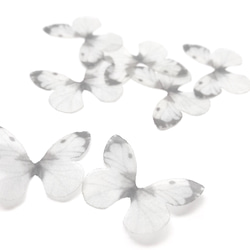 ちょうちょのパーツ 3cm シフォン オーガンジー 素材　蝶々 パーツ パステルカラー ホワイト グレー ブラック 35 1枚目の画像