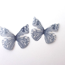 ちょうちょのパーツ 3cm シフォン・オーガンジー素材　蝶々 パーツ ブラック ホワイト 54 4枚目の画像