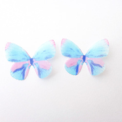ちょうちょのパーツ 3cm シフォン・オーガンジー素材　蝶 パーツ ピンク ブルー 58 5枚目の画像