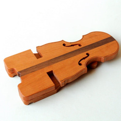 jun jun様依頼品、組み立て式スマートフォンスタンド　バイオリン型 3枚目の画像