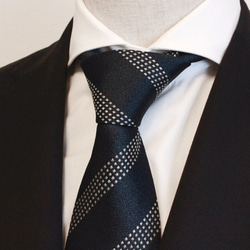 stitch regimental tie　-navy- 4枚目の画像