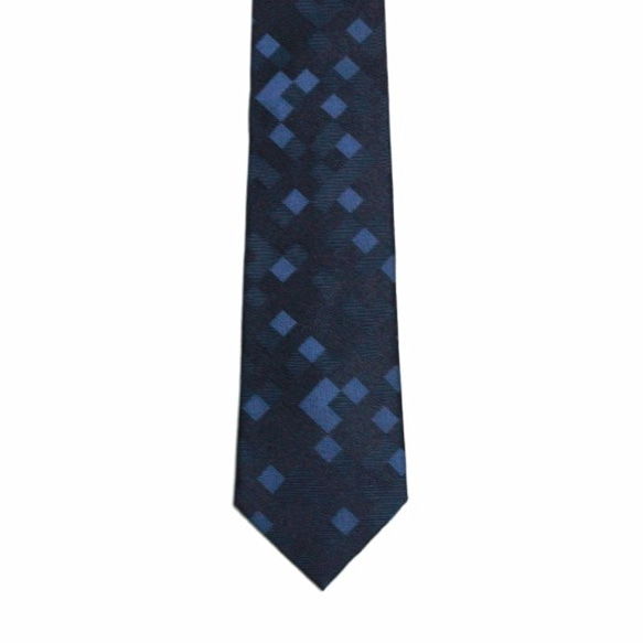 random block tie　-navy- 1枚目の画像