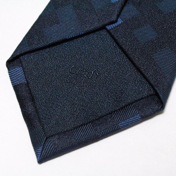 random block tie　-navy- 2枚目の画像