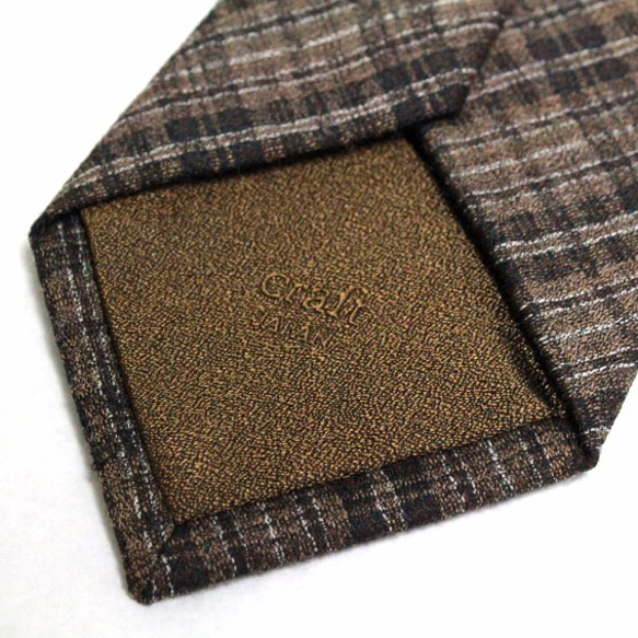 tweed check tie　-khaki- 2枚目の画像