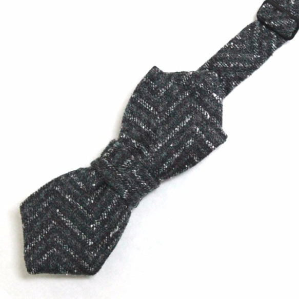 big herringbone bow tie　-charcoal- 1枚目の画像