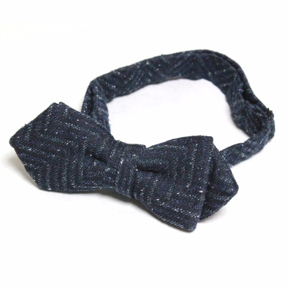 big herringbone bow tie　-navy- 2枚目の画像