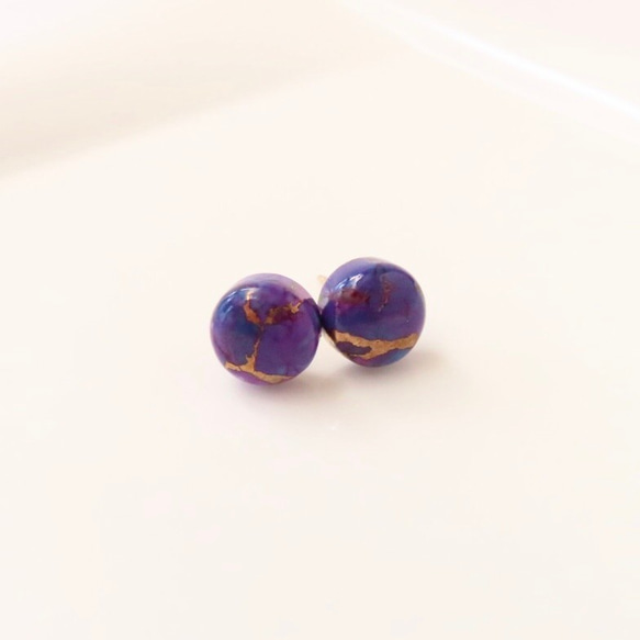 14kgf〉モハベコッパーターコイズのピアス ピアス（フック・チェーン  