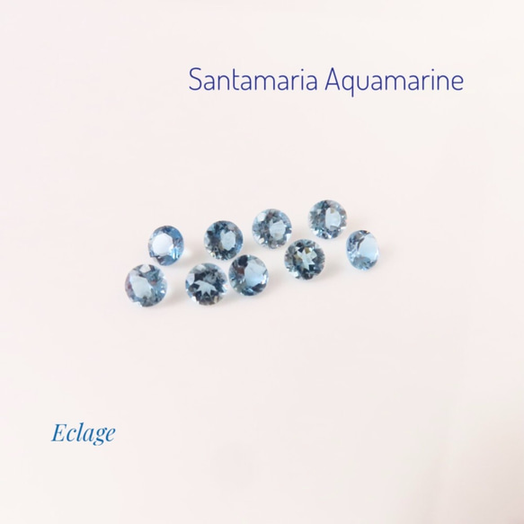 〈14kgf〉サンタマリアアクアマリンのスタッドピアス（4mm） 5枚目の画像
