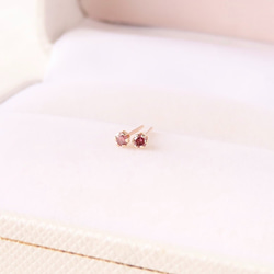 〈10K〉ピンクダイヤモンドのスタッドピアス（2mm） 4枚目の画像