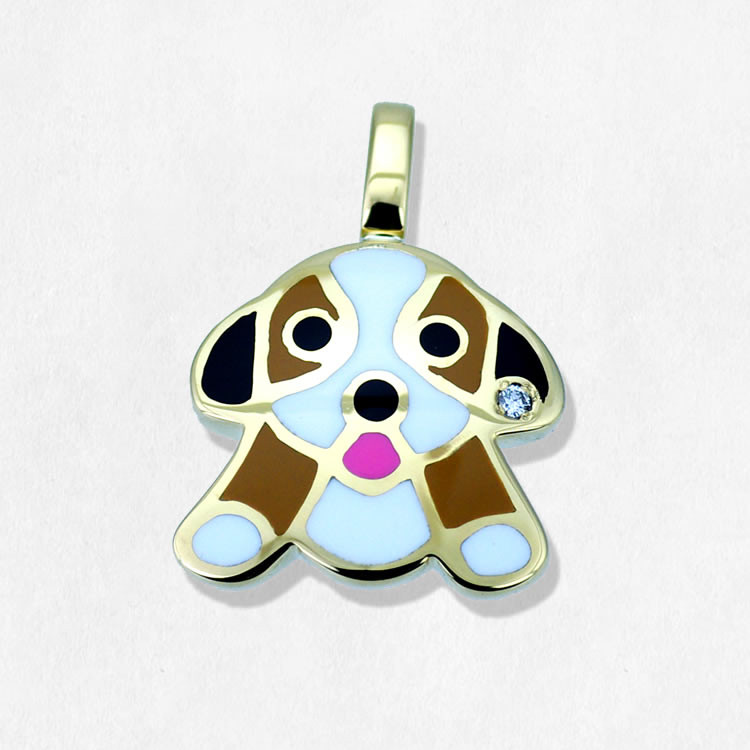 ビーグル・ペンダント　K18ダイアモンド入り