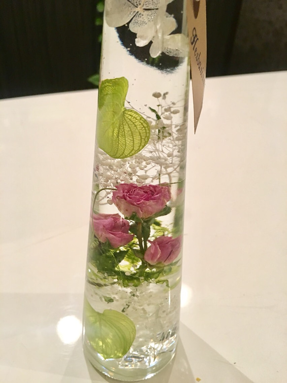 ハーバリウム   スプレー薔薇と可愛いハートリーフ♡ 3枚目の画像