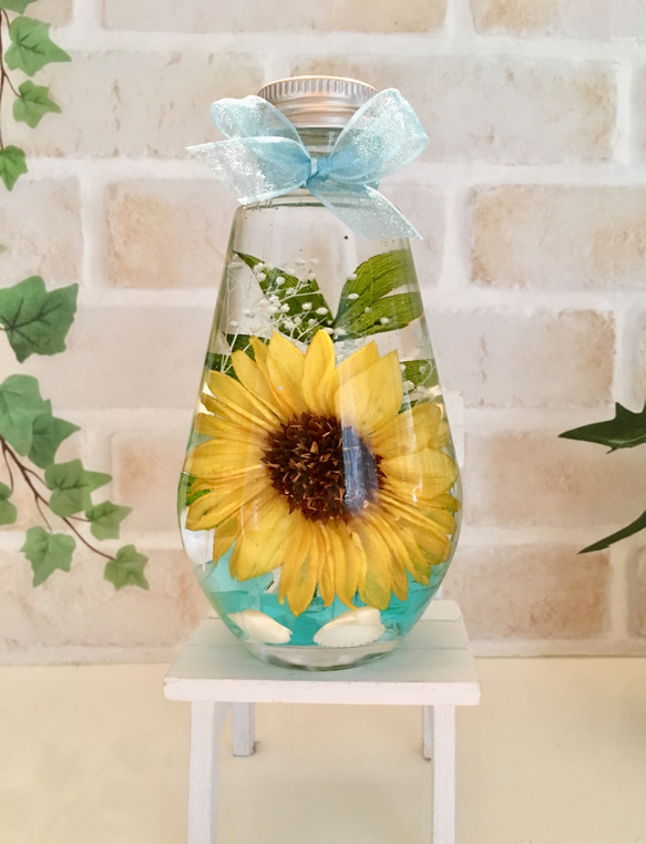 ハーバリウム ひまわり 夏！ ハーバリウム・植物標本 ♡bee-bee♡ 通販  