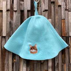 サウナハット《アニマルサウナ/猫刺繍》可愛いネコちゃん 動物