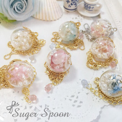 k16gp 紫陽花&star flower petit necklace 1枚目の画像