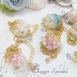 k16gp 紫陽花&star flower petit necklace 2枚目の画像