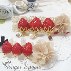 【受注制作】Juicy! fresh strawberry hair accessory（L）02 3枚目の画像