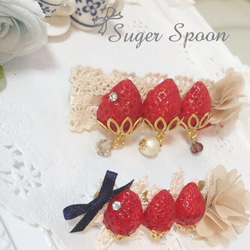 【受注制作】Juicy! fresh strawberry hair accessory（L）02 4枚目の画像