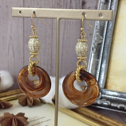 【16Kgp 】vintage gold earring #01 3枚目の画像