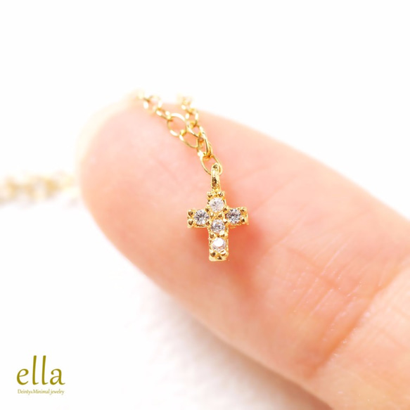 Resale x2[14kgf] Mini Cross Zirconia Gold Filled Bracelet（可更換為腳鍊 第1張的照片