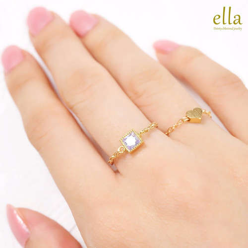 再販x3[14kgf]スクエアジルコニアチェーンリング(ピンクパープル