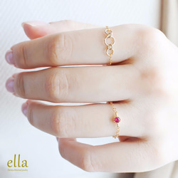 再販x15[14kgf]トリプルサークルチェーンリング(号数・チェーンタイプ選択可能) 2枚目の画像