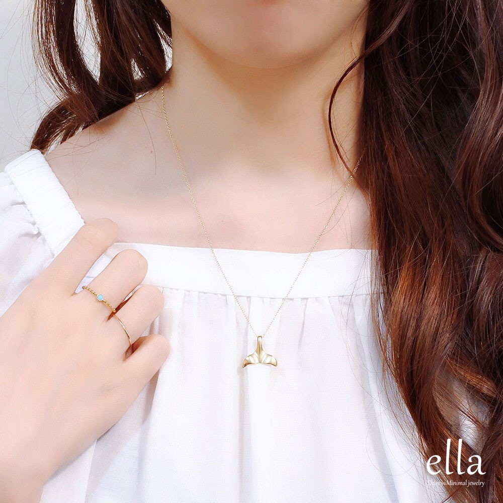 ふくまるクジラ尾モチーフk14ネックレストップ ふくまる様専用クジラ尾