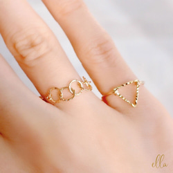 再販x5[14kgf]5ハンマードリングゴールドフィルドチェーンリング(号数・チェーンタイプ選択可能) 6枚目の画像