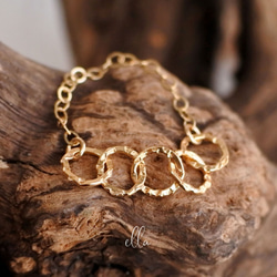 再販x5[14kgf]5ハンマードリングゴールドフィルドチェーンリング(号数・チェーンタイプ選択可能) 7枚目の画像