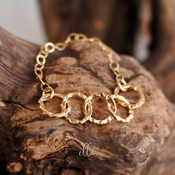 再販x5[14kgf]5ハンマードリングゴールドフィルドチェーンリング(号数・チェーンタイプ選択可能) 7枚目の画像