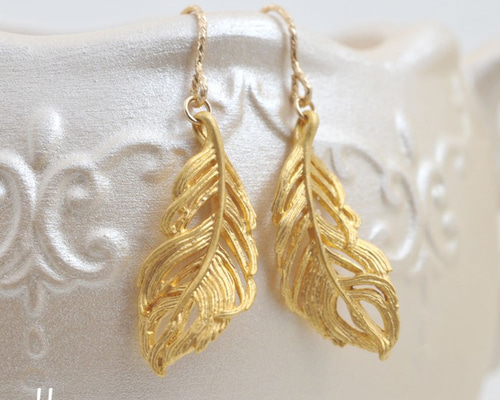 14kgfフェザーアゲート×カルセドニーピアス/イヤリング 14kgfフェザーアゲート×カルセドニーピアス/イヤリング 【公式通販】